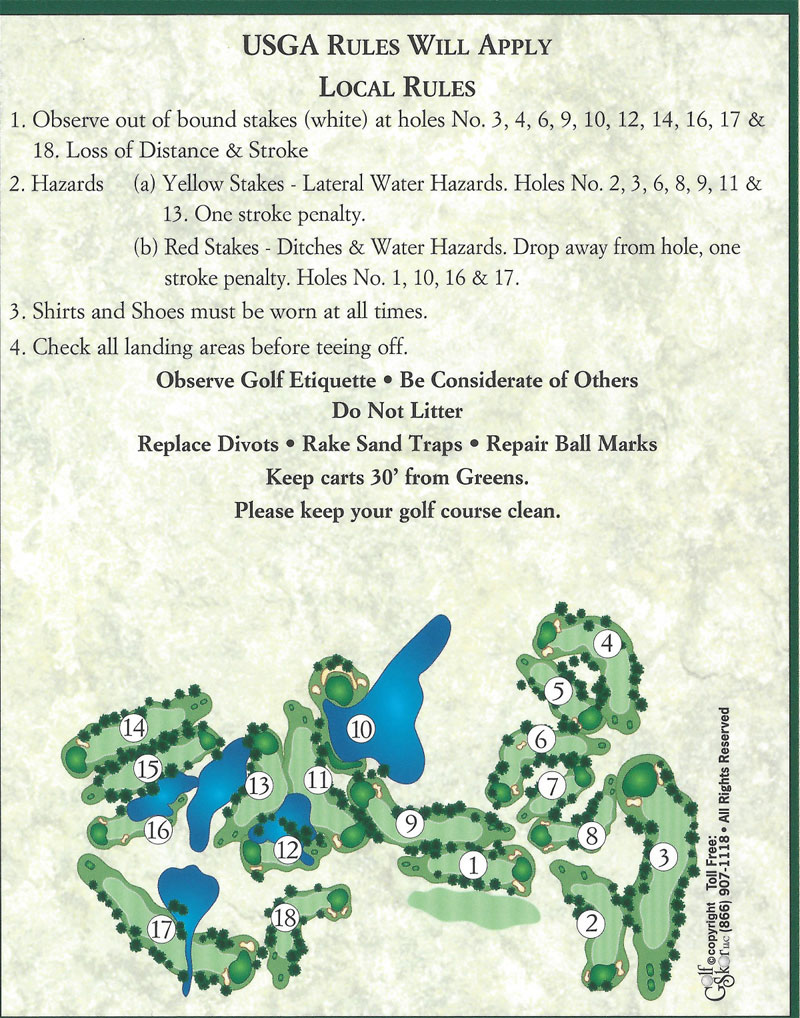 Course Layout Wedgewood Golf Course